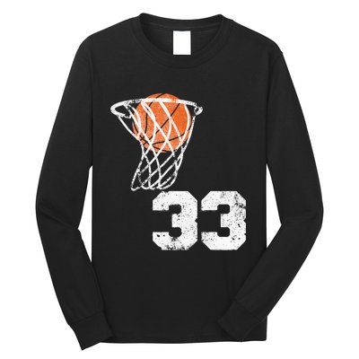 Vintage Basketball Jersey Number 33 Player Number Long Sleeve Shirt