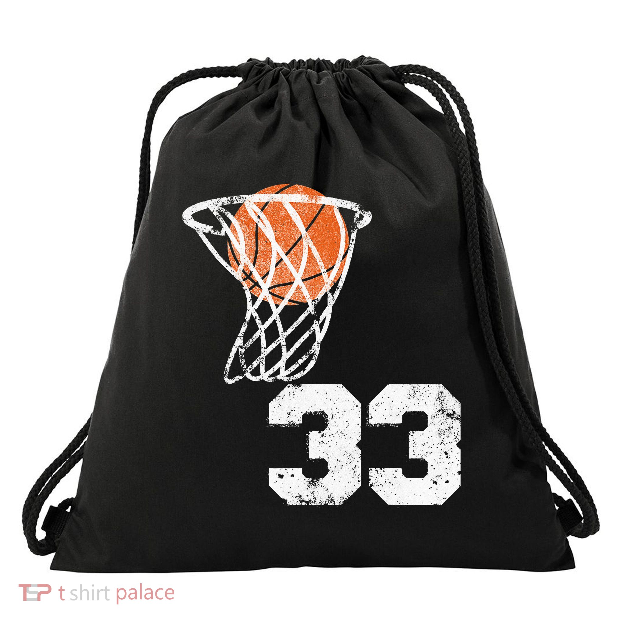 Vintage Basketball Jersey Number 33 Player Number Drawstring Bag