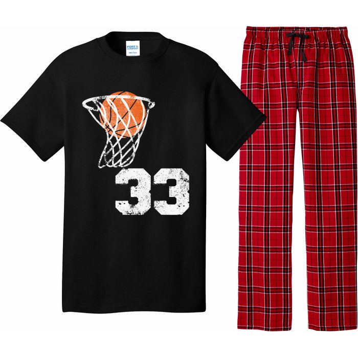 Vintage Basketball Jersey Number 33 Player Number Pajama Set