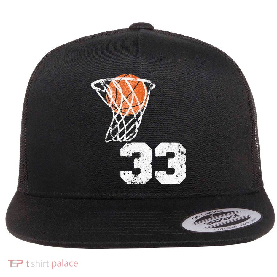 Vintage Basketball Jersey Number 33 Player Number Flatbill Hat