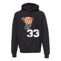 Vintage Basketball Jersey Number 33 Player Number Premium Hoodie