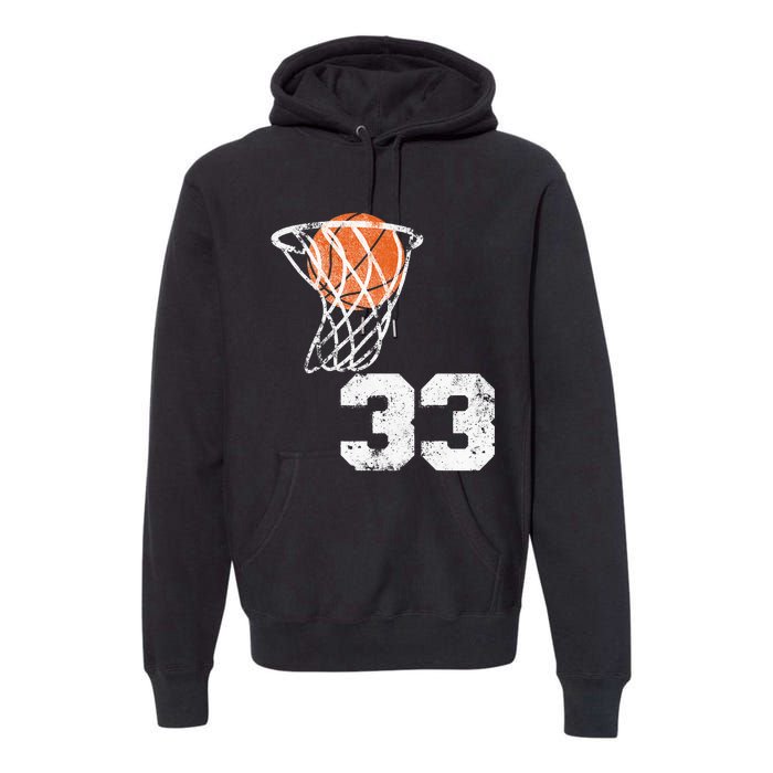 Vintage Basketball Jersey Number 33 Player Number Premium Hoodie