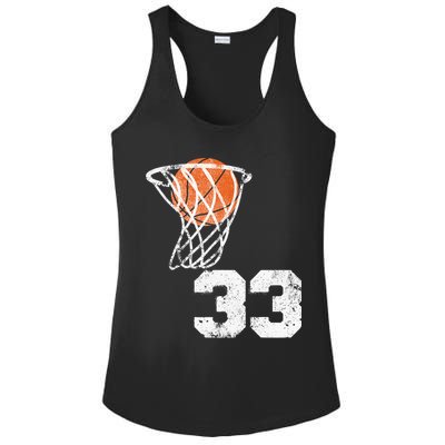 Vintage Basketball Jersey Number 33 Player Number Ladies PosiCharge Competitor Racerback Tank