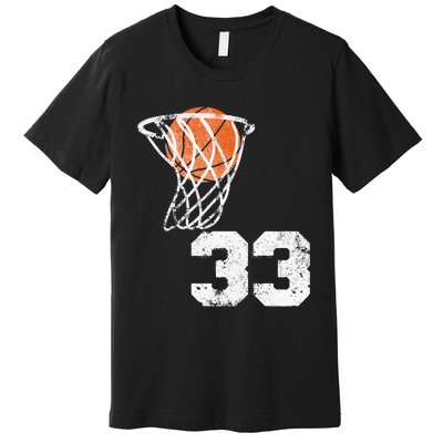 Vintage Basketball Jersey Number 33 Player Number Premium T-Shirt