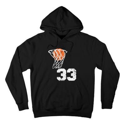 Vintage Basketball Jersey Number 33 Player Number Tall Hoodie