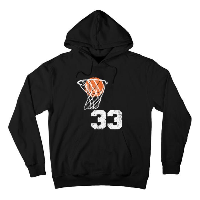 Vintage Basketball Jersey Number 33 Player Number Tall Hoodie