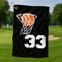 Vintage Basketball Jersey Number 33 Player Number Golf Towel