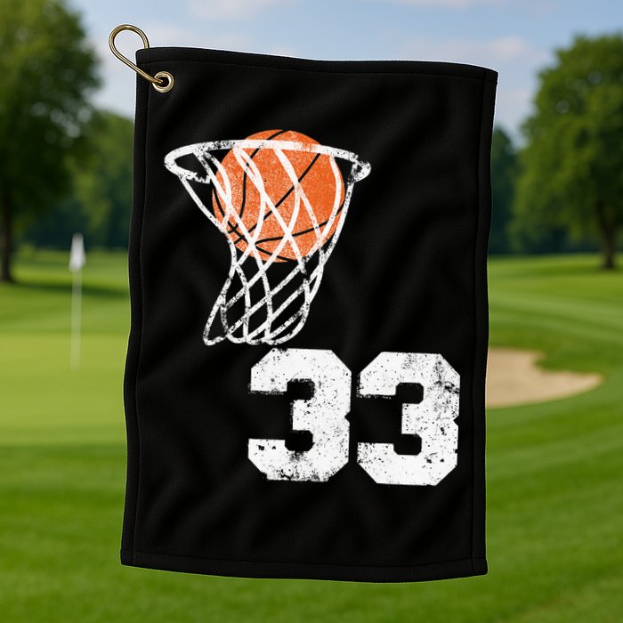 Vintage Basketball Jersey Number 33 Player Number Golf Towel