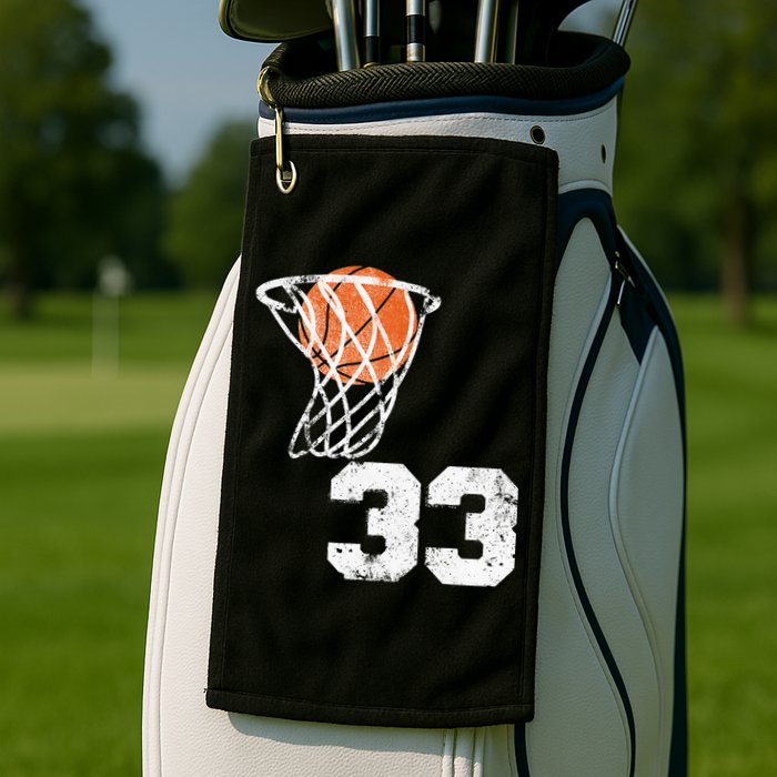 Vintage Basketball Jersey Number 33 Player Number Golf Towel