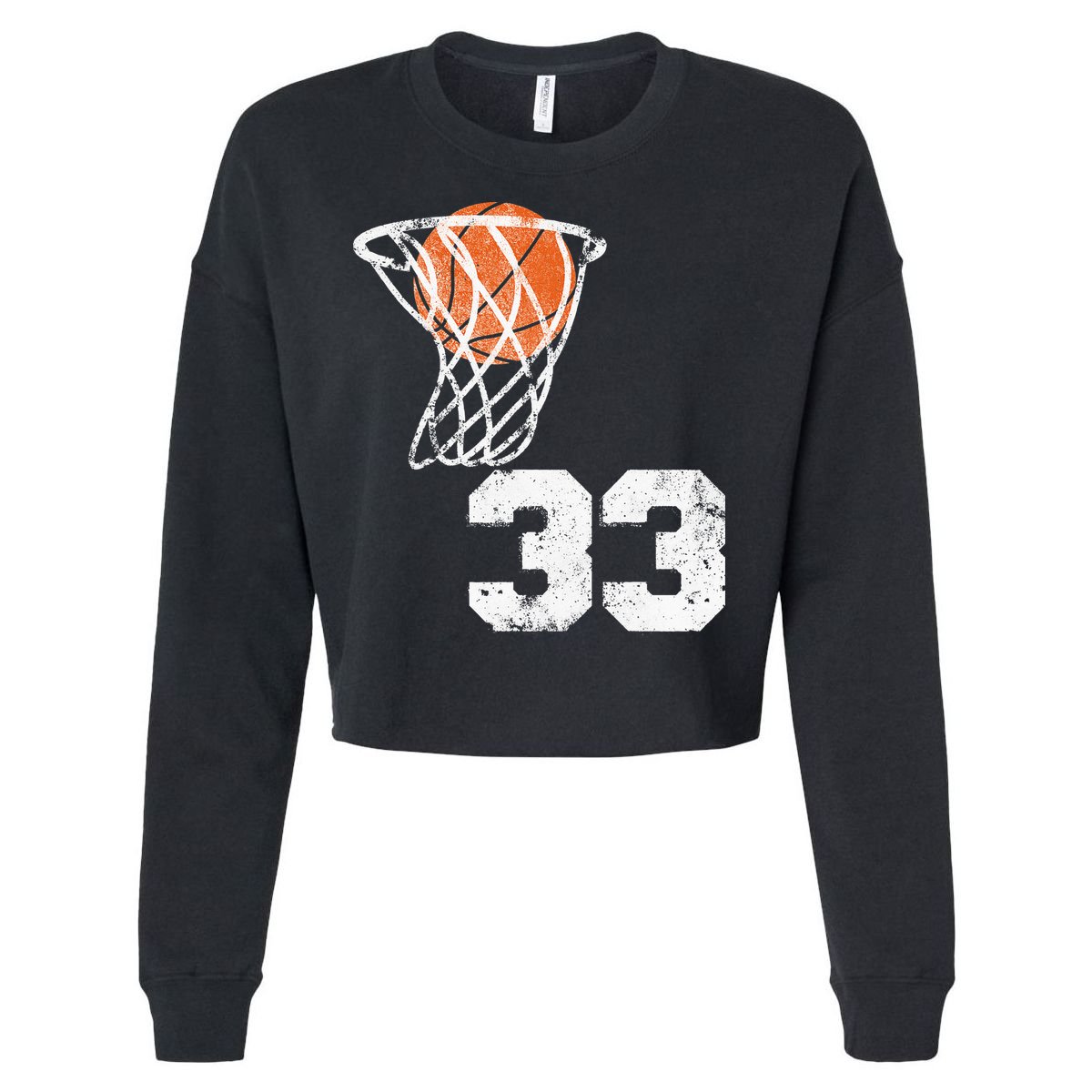 Vintage Basketball Jersey Number 33 Player Number Cropped Pullover Crew