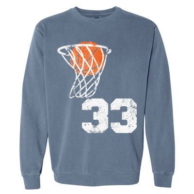 Vintage Basketball Jersey Number 33 Player Number Garment-Dyed Sweatshirt