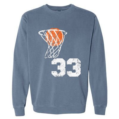 Vintage Basketball Jersey Number 33 Player Number Garment-Dyed Sweatshirt