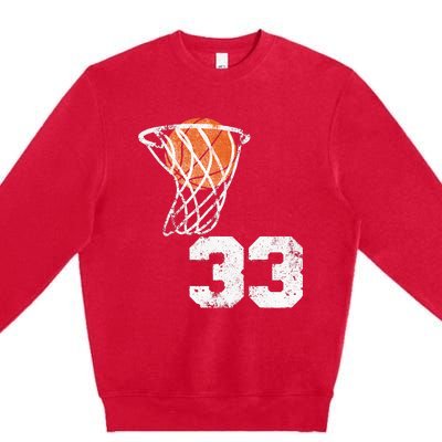 Vintage Basketball Jersey Number 33 Player Number Premium Crewneck Sweatshirt