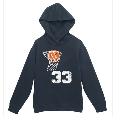 Vintage Basketball Jersey Number 33 Player Number Urban Pullover Hoodie