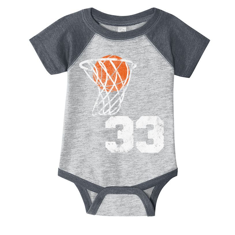 Vintage Basketball Jersey Number 33 Player Number Infant Baby Jersey Bodysuit