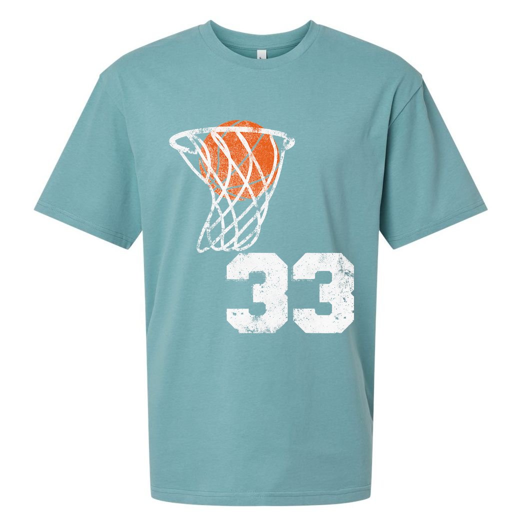 Vintage Basketball Jersey Number 33 Player Number Sueded Cloud Jersey T-Shirt