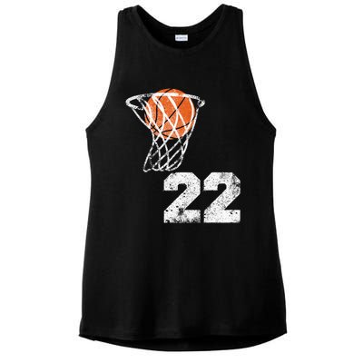 Vintage Basketball Jersey Number 22 Ladies PosiCharge Tri-Blend Wicking Tank