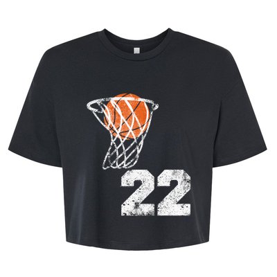 Vintage Basketball Jersey Number 22 Bella+Canvas Jersey Crop Tee