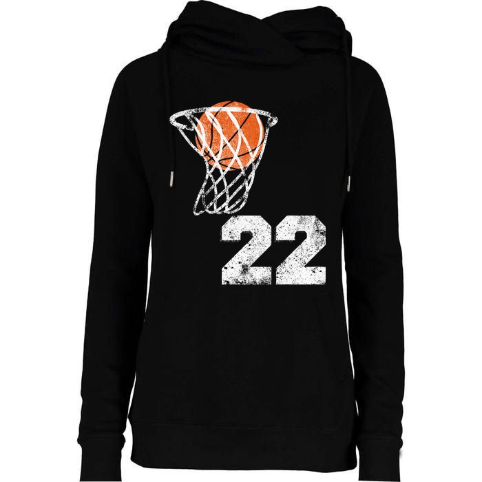 Vintage Basketball Jersey Number 22 Womens Funnel Neck Pullover Hood