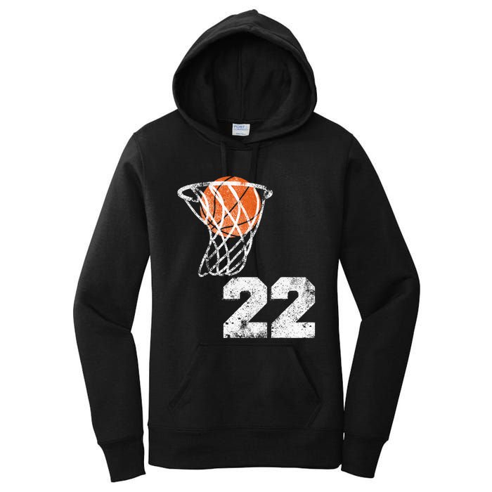 Vintage Basketball Jersey Number 22 Women's Pullover Hoodie