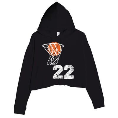 Vintage Basketball Jersey Number 22 Crop Fleece Hoodie