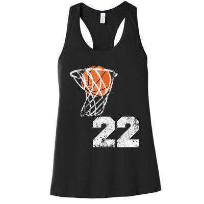 Vintage Basketball Jersey Number 22 Women's Racerback Tank