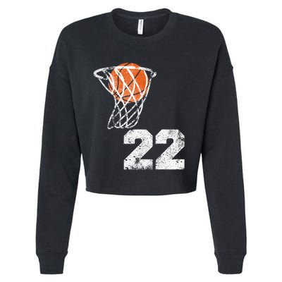 Vintage Basketball Jersey Number 22 Cropped Pullover Crew