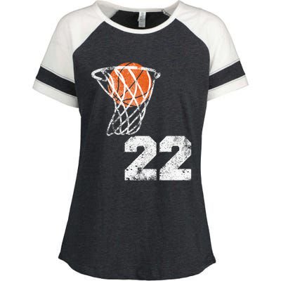 Vintage Basketball Jersey Number 22 Enza Ladies Jersey Colorblock Tee