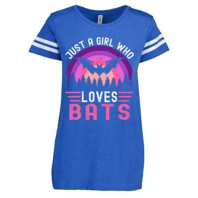 Vintage Bat Just A Girl Who Loves Bats Funny Bat Halloween Enza Ladies Jersey Football T-Shirt