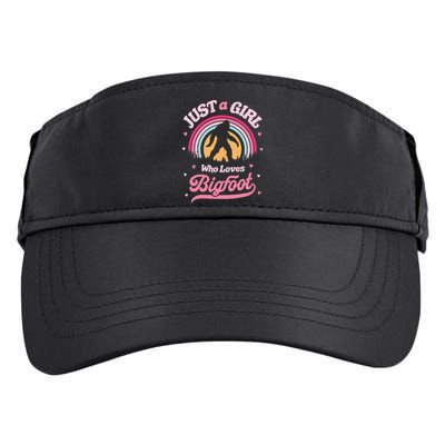 Vintage Bigfoot Just A Girl Who Loves Sasquatch Adult Drive Performance Visor