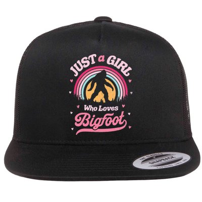 Vintage Bigfoot Just A Girl Who Loves Sasquatch Flatbill Hat
