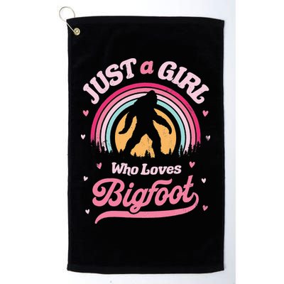 Vintage Bigfoot Just A Girl Who Loves Sasquatch Golf Towel