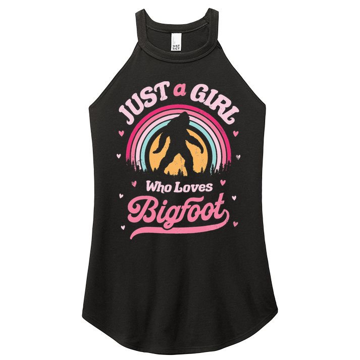 Vintage Bigfoot Just A Girl Who Loves Sasquatch Women's Perfect Tri Rocker Tank