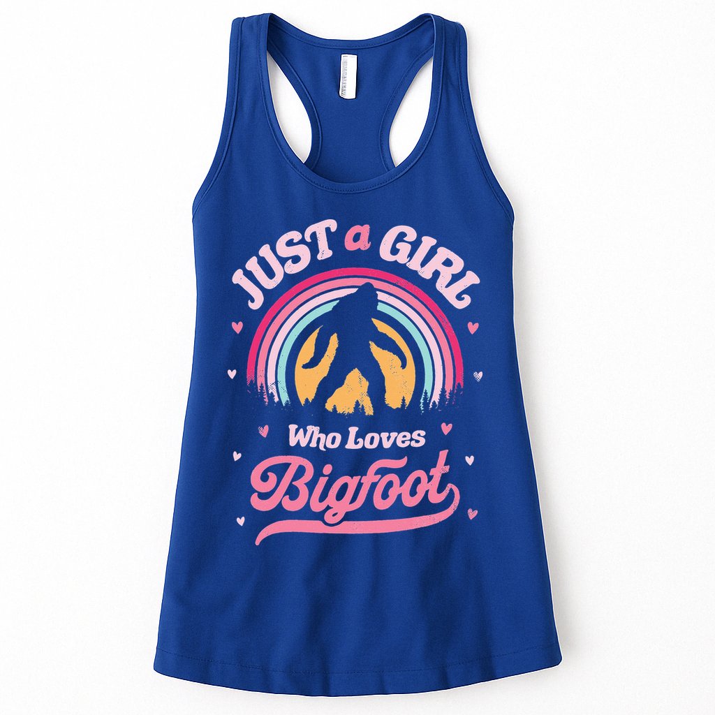 Vintage Bigfoot Just A Girl Who Loves Sasquatch Womens Tank Top