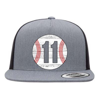 Vintage Baseball Jersey Number 11 Flat Bill Trucker Hat