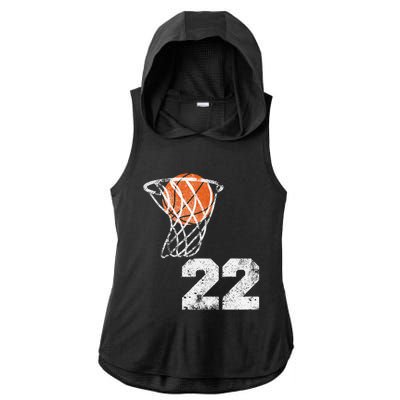 Vintage Basketball Jersey Number 22 Player Number Ladies PosiCharge Tri-Blend Wicking Draft Hoodie Tank