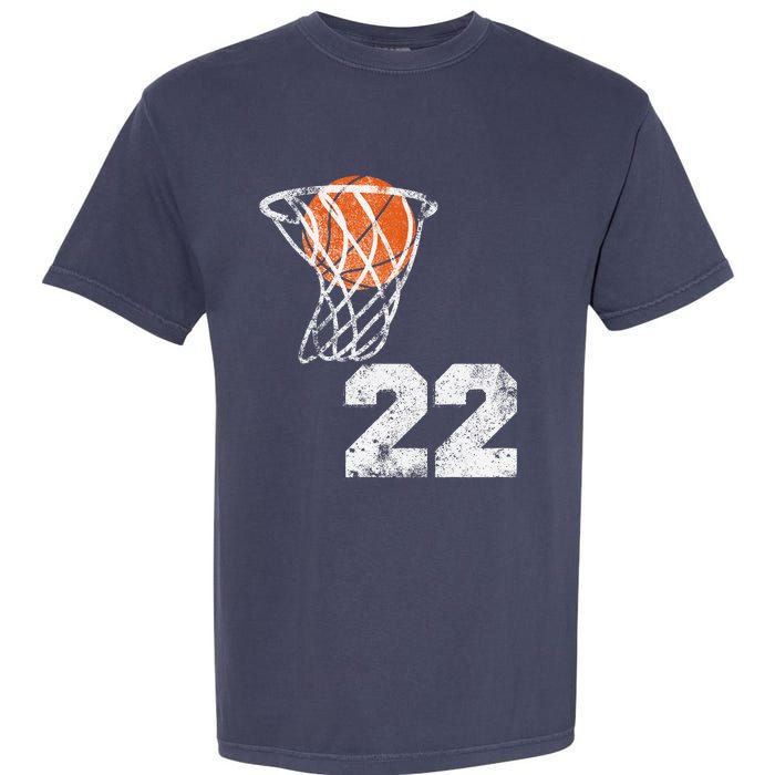 Vintage Basketball Jersey Number 22 Player Number Garment-Dyed Heavyweight T-Shirt