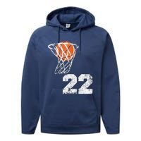 Vintage Basketball Jersey Number 22 Player Number Performance Fleece Hoodie