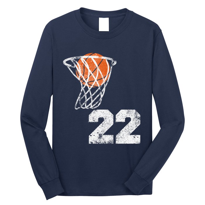 Vintage Basketball Jersey Number 22 Player Number Long Sleeve Shirt