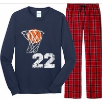 Vintage Basketball Jersey Number 22 Player Number Long Sleeve Pajama Set