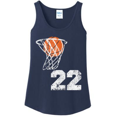 Vintage Basketball Jersey Number 22 Player Number Ladies Essential Tank