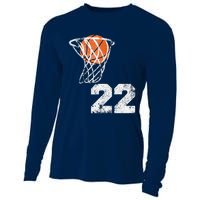 Vintage Basketball Jersey Number 22 Player Number Cooling Performance Long Sleeve Crew