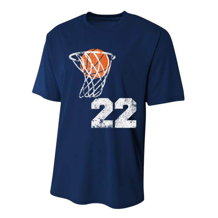 Vintage Basketball Jersey Number 22 Player Number Performance Sprint T-Shirt