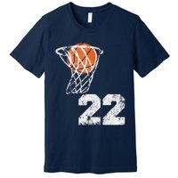 Vintage Basketball Jersey Number 22 Player Number Premium T-Shirt