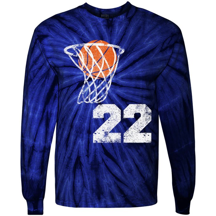 Vintage Basketball Jersey Number 22 Player Number Tie-Dye Long Sleeve Shirt