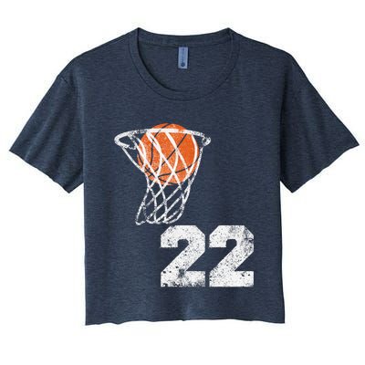 Vintage Basketball Jersey Number 22 Player Number Women's Crop Top Tee