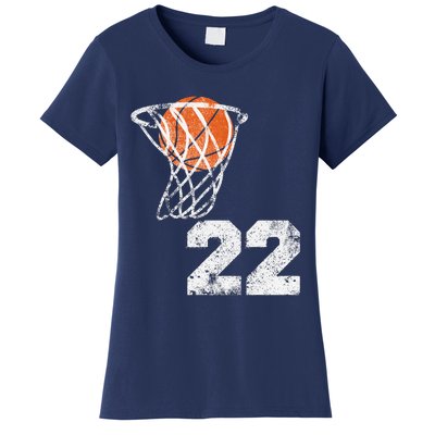 Vintage Basketball Jersey Number 22 Player Number Women's T-Shirt