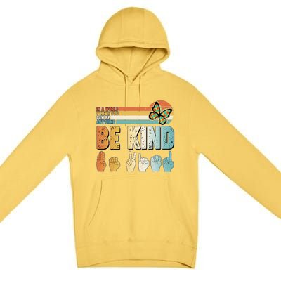 Vintage Be Kind Sign Langage Premium Pullover Hoodie