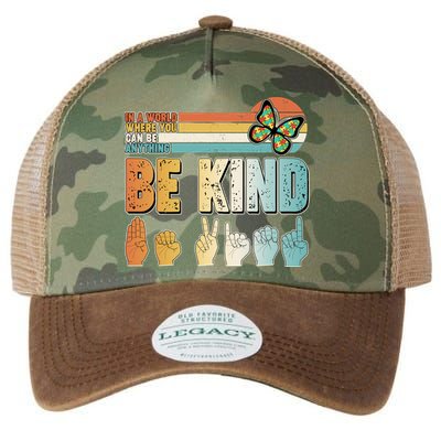 Vintage Be Kind Sign Langage Legacy Tie Dye Trucker Hat