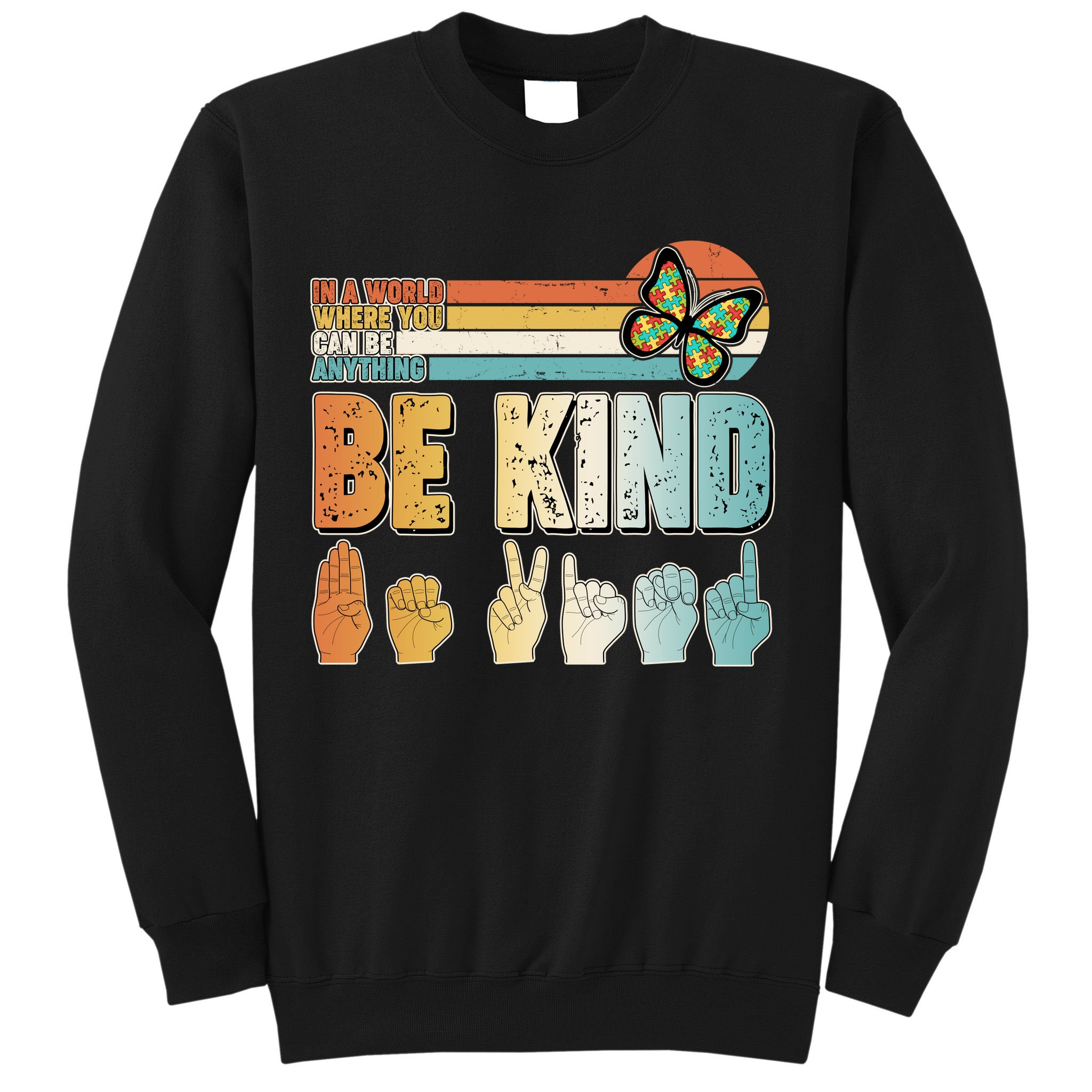 Vintage Be Kind Sign Langage Sweatshirt